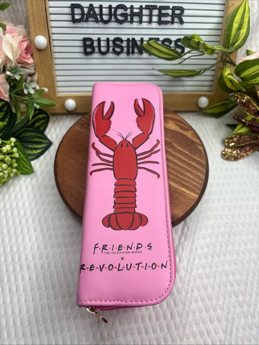 Friends Television Series TV Revolution Lobster PINK Pencil Pen Case Vinyl Zippe